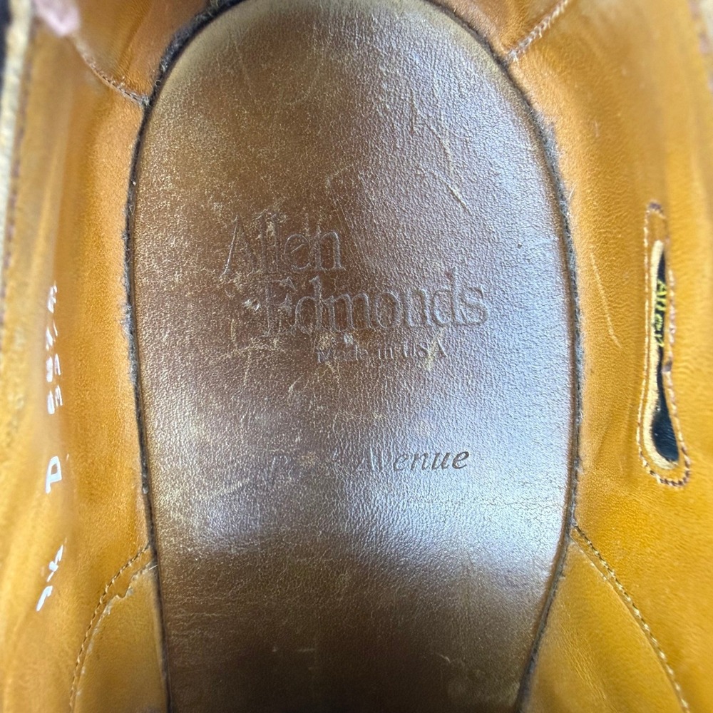 Allen Edmonds Park Avenue Oxford Mens 9.5D Burgundy Leather Cap Toe Dress Shoes - Picture 12 of 13